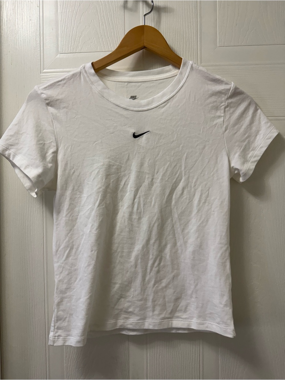 Nike White Short Sleeve Tee with Black Swoosh